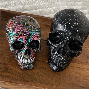 Colorful and Black Skull Decor Set